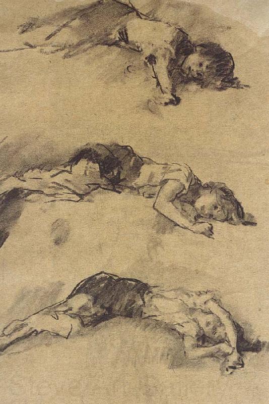 Nicolae Grigorescu Three Studies for Sleeping Young Woman